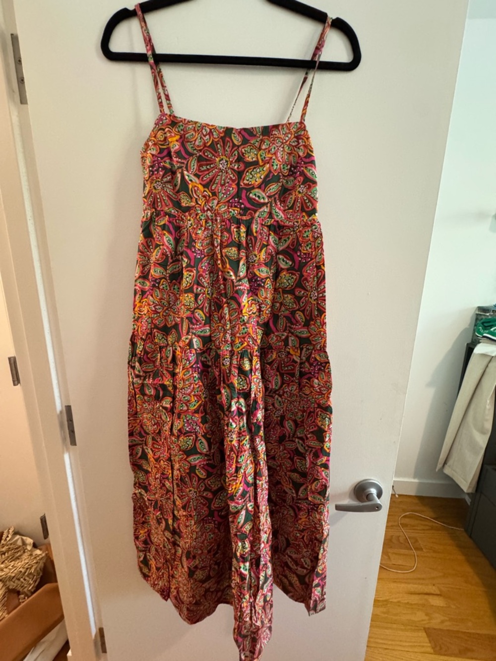 J. Crew Green and Multicolor Paisley Maxi Dress